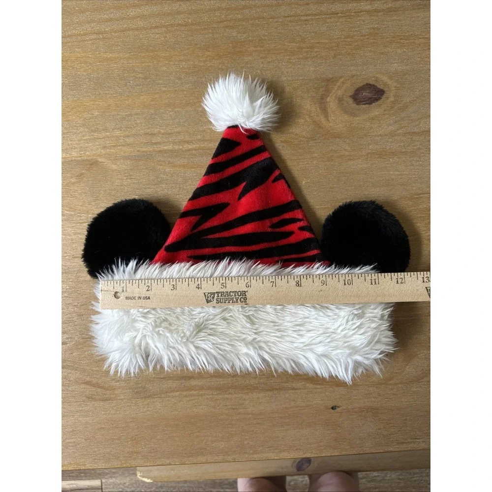 RARE Vintage Walt Disney World‎ Mickey Ears Santa Hat Zebra Animal Kingdom Youth